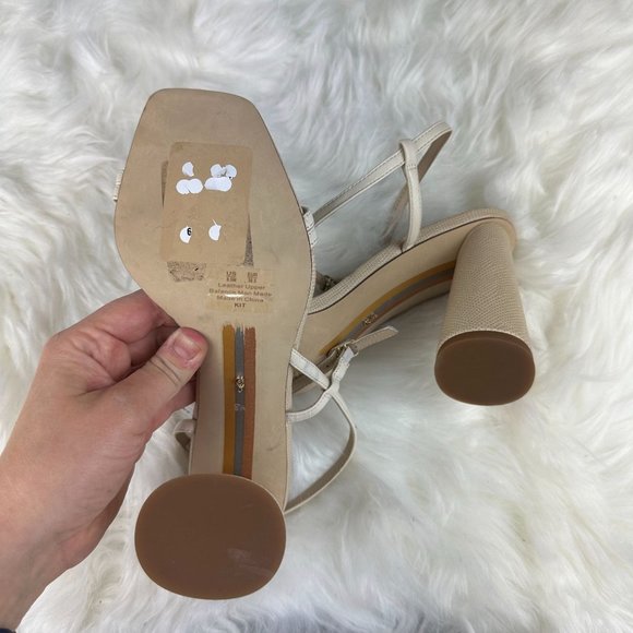 Sam Edelman Kit Block Heel Sandals in Beige Leather - Picture 7 of 7